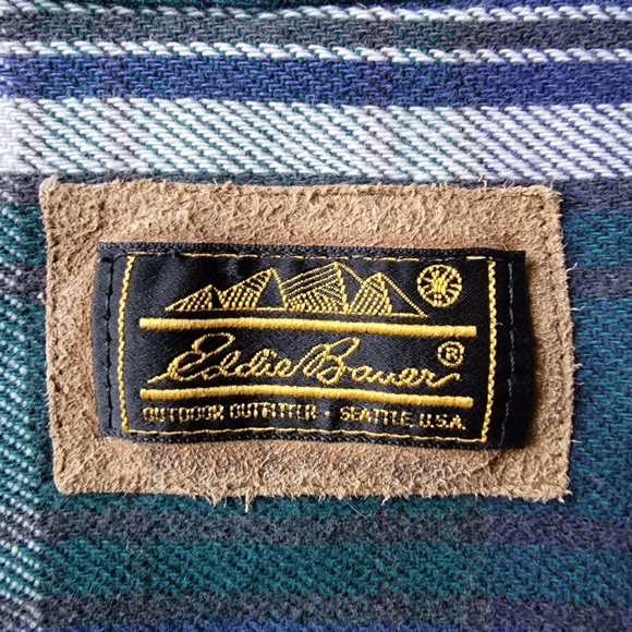 Vintage Eddie Bauer Sport Shop Button Up Cotton Flannel Shirt - Picture 8 of 11